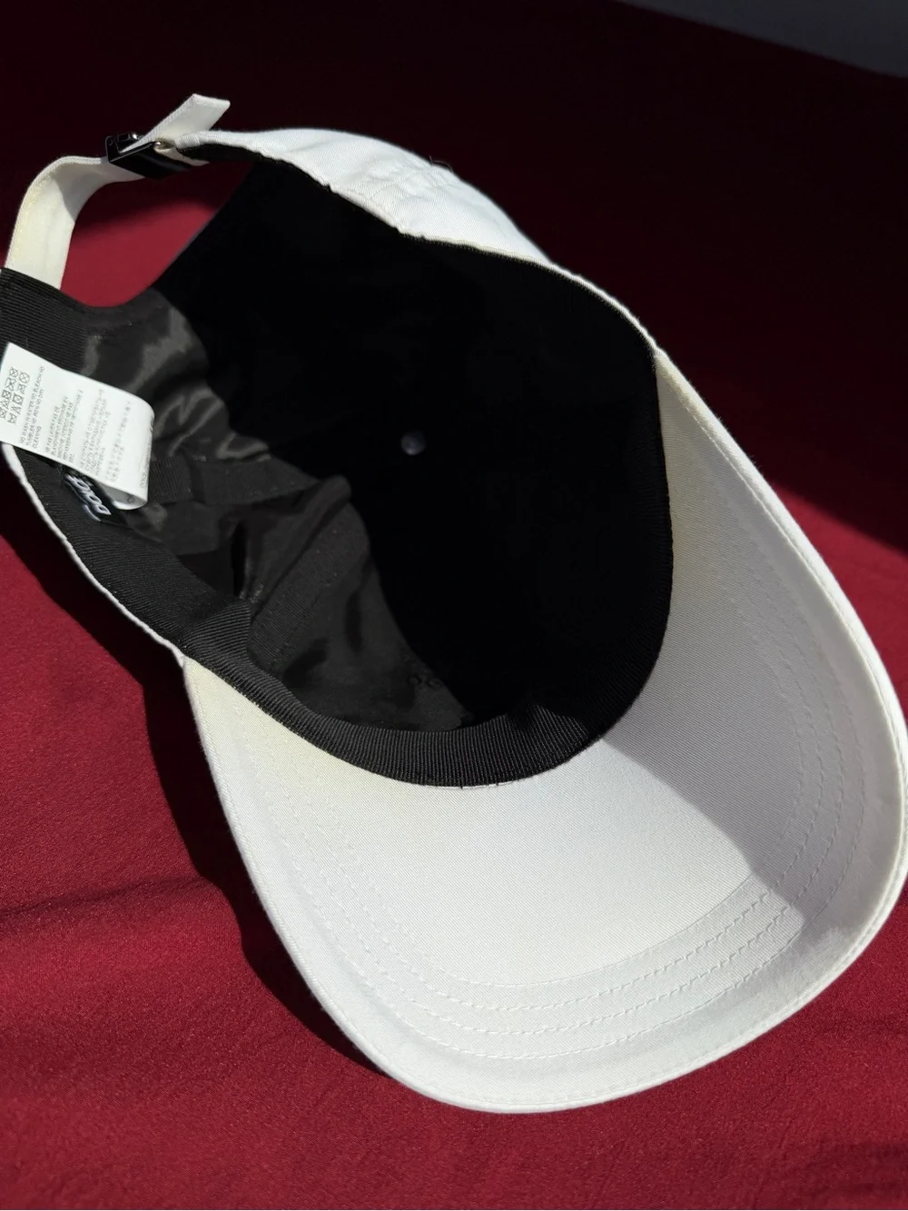 Dolce & Gabbana White Leather-Trim Cap with Logo Plaque
